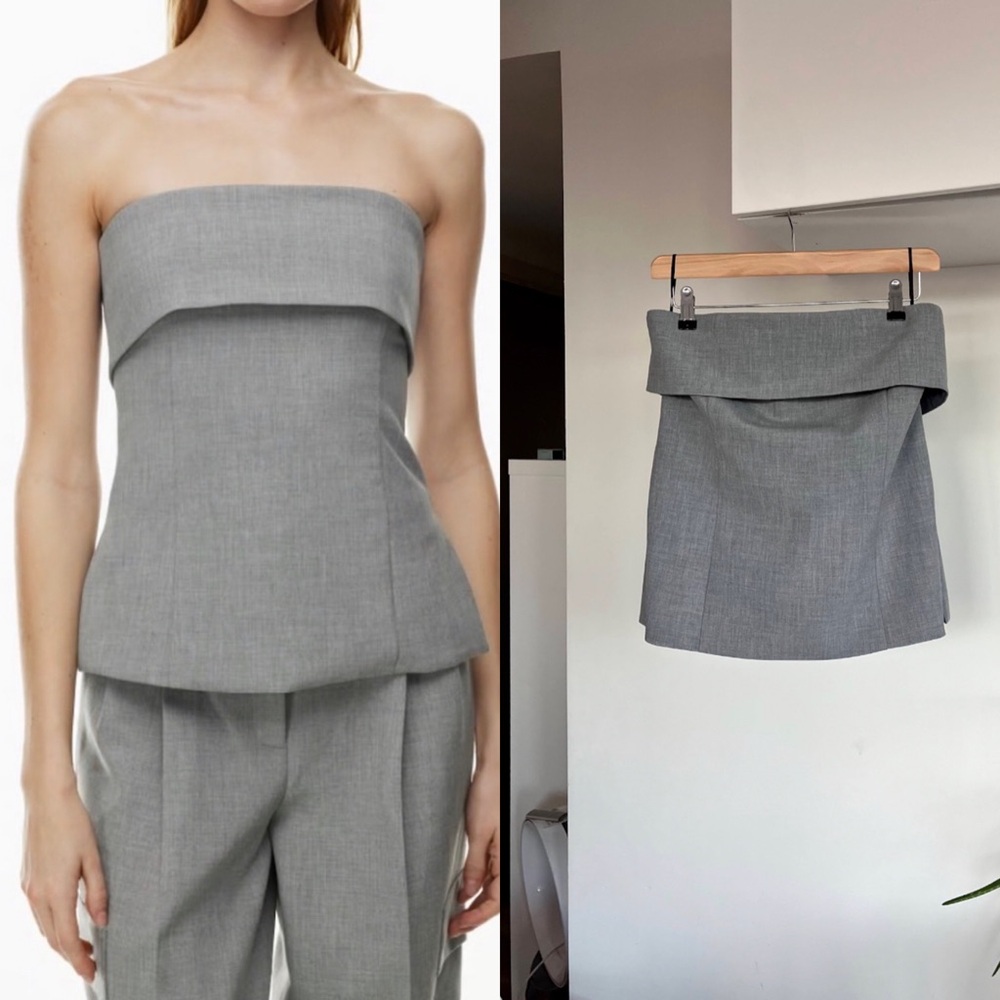 Aritzia Babaton Element Tube Top Strapless Formal Evening Wedding Blouse Sz 12